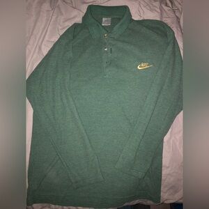 Vintage 70/80s Nike green waffle knit Henley shirt sz xl